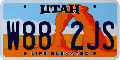 UT license plate W882JS