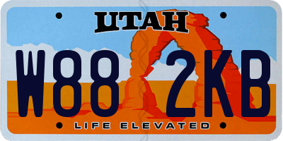 UT license plate W882KB