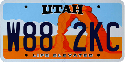UT license plate W882KC