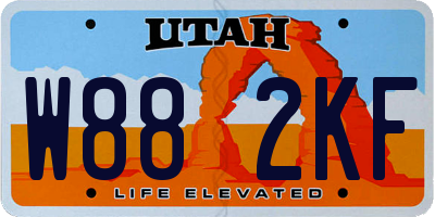 UT license plate W882KF