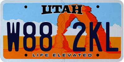 UT license plate W882KL