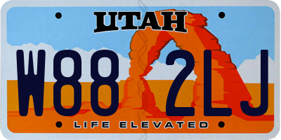 UT license plate W882LJ