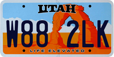 UT license plate W882LK