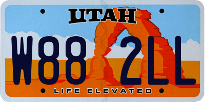 UT license plate W882LL