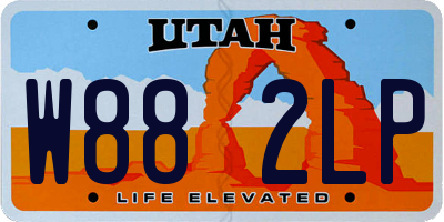 UT license plate W882LP