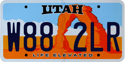 UT license plate W882LR