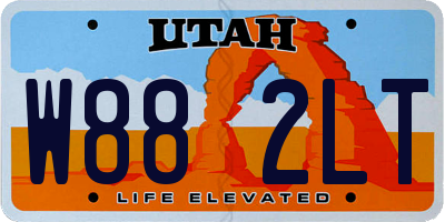UT license plate W882LT