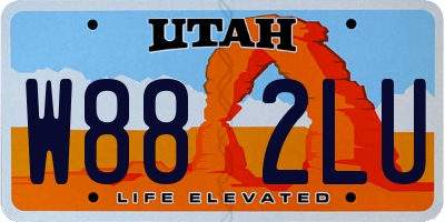 UT license plate W882LU