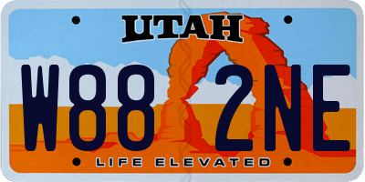 UT license plate W882NE