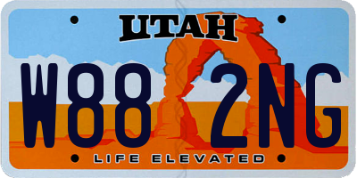 UT license plate W882NG