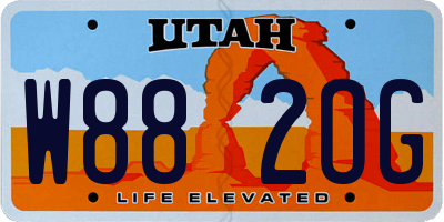 UT license plate W882OG