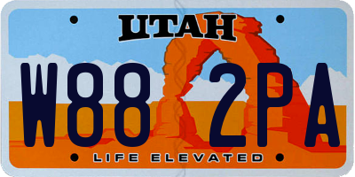 UT license plate W882PA