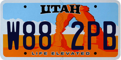 UT license plate W882PB