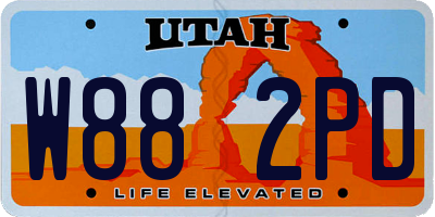 UT license plate W882PD