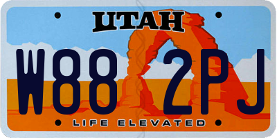 UT license plate W882PJ