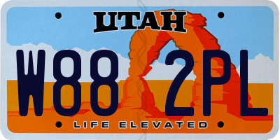 UT license plate W882PL