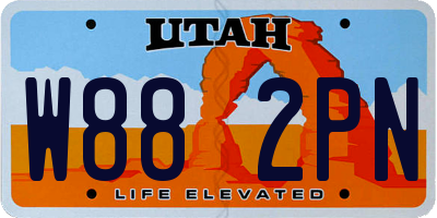 UT license plate W882PN
