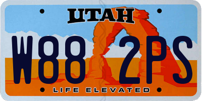 UT license plate W882PS