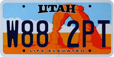 UT license plate W882PT