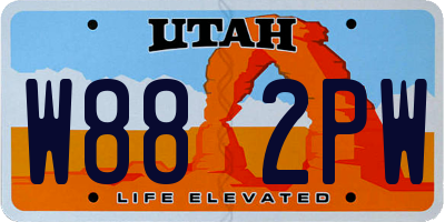 UT license plate W882PW