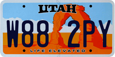 UT license plate W882PY