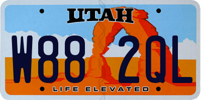 UT license plate W882QL