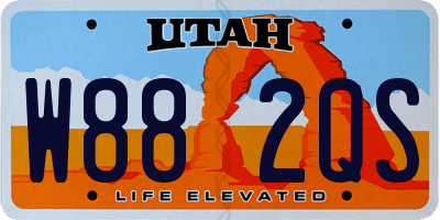 UT license plate W882QS