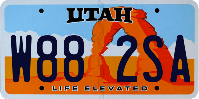 UT license plate W882SA