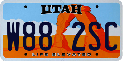 UT license plate W882SC