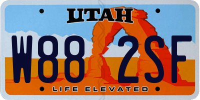 UT license plate W882SF