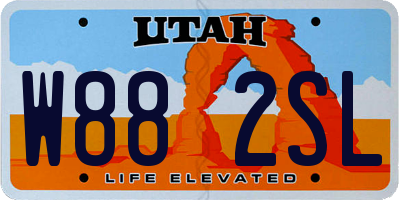 UT license plate W882SL