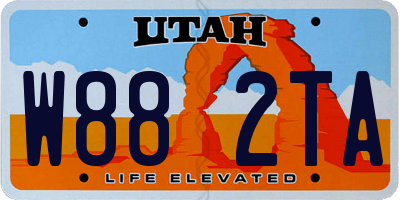 UT license plate W882TA