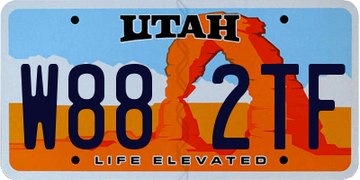 UT license plate W882TF