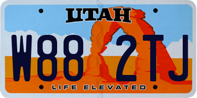 UT license plate W882TJ