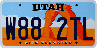 UT license plate W882TL