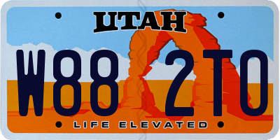 UT license plate W882TO