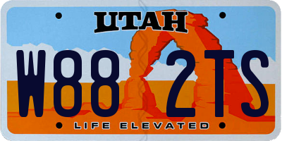 UT license plate W882TS