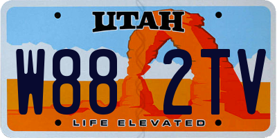 UT license plate W882TV