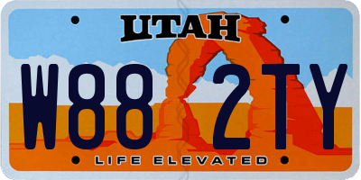 UT license plate W882TY