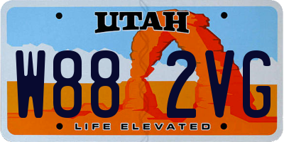 UT license plate W882VG