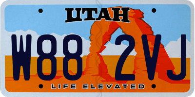 UT license plate W882VJ
