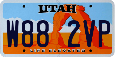 UT license plate W882VP
