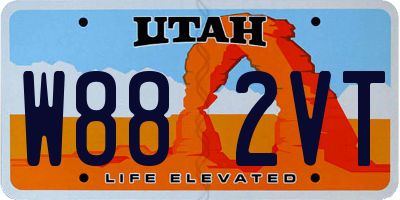 UT license plate W882VT