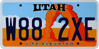 UT license plate W882XE