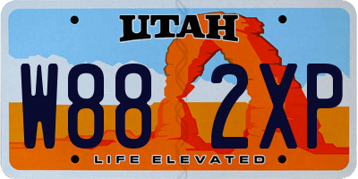 UT license plate W882XP
