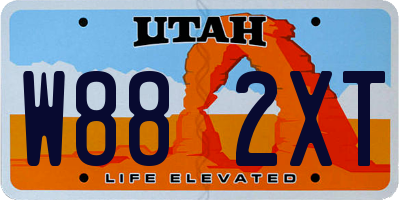 UT license plate W882XT