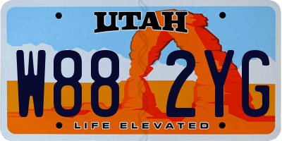 UT license plate W882YG