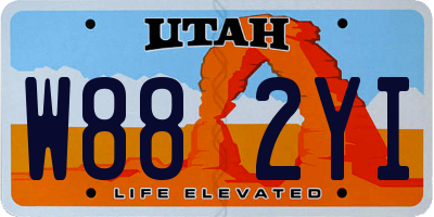 UT license plate W882YI