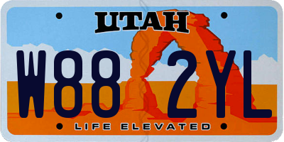 UT license plate W882YL