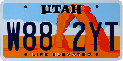 UT license plate W882YT